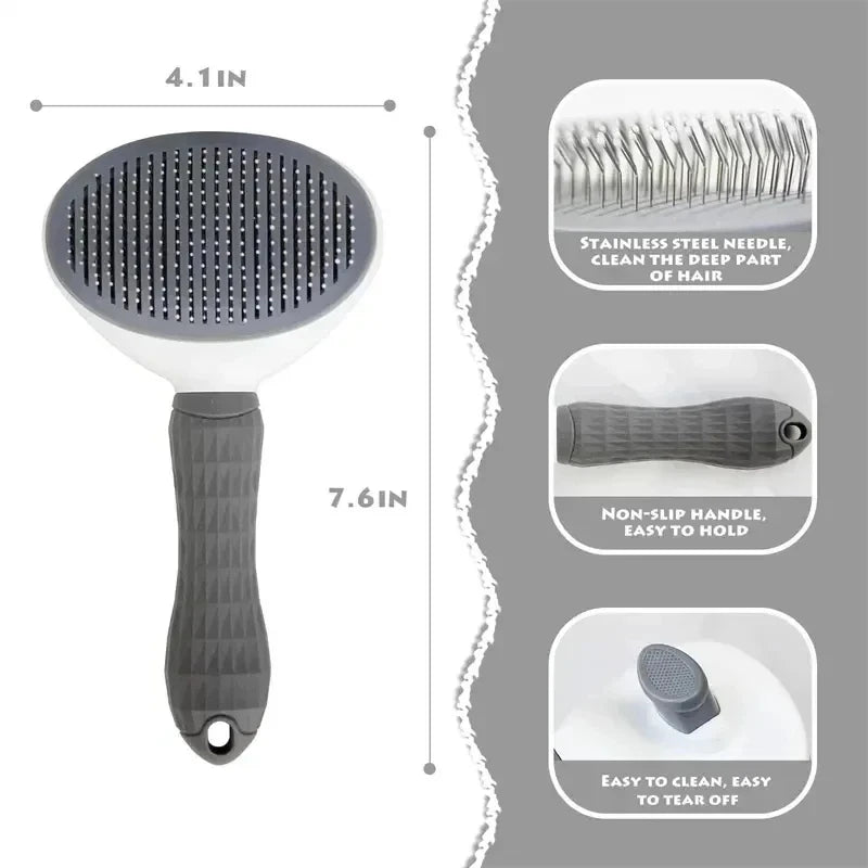 Brosse de Toilettage Auto-Nettoyante pour Chien & Chat – Démêlage & Massage