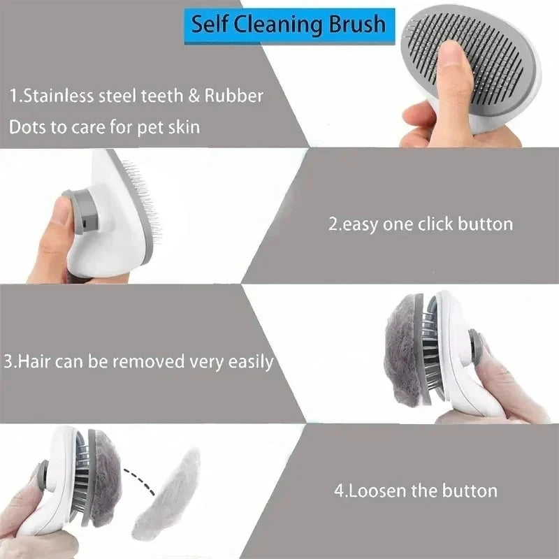 Brosse de Toilettage Auto-Nettoyante pour Chien & Chat – Démêlage & Massage