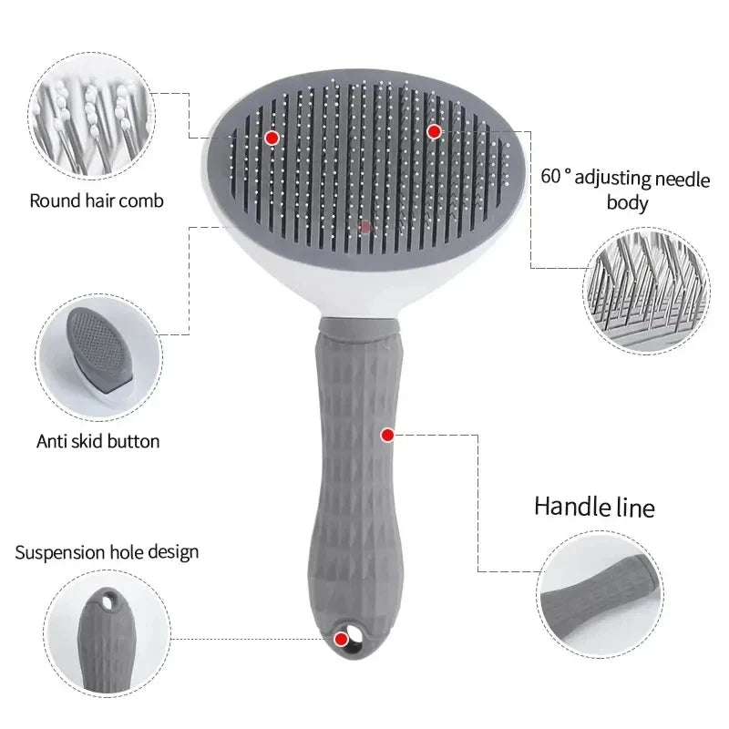 Brosse de Toilettage Auto-Nettoyante pour Chien & Chat – Démêlage & Massage
