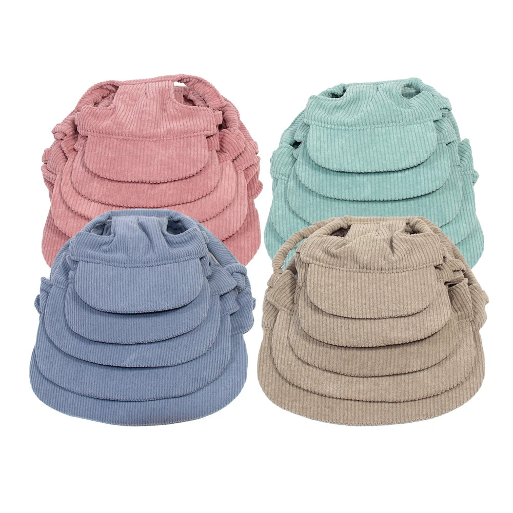 Chapeau pour Chien Anti-UV – Casquette Réglable en Velours Côtelé, Tailles XS à XL